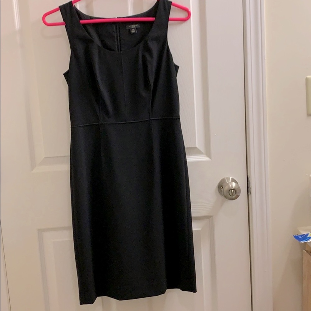 Ann Taylor LBD Classic Black Sheath Wool dress
